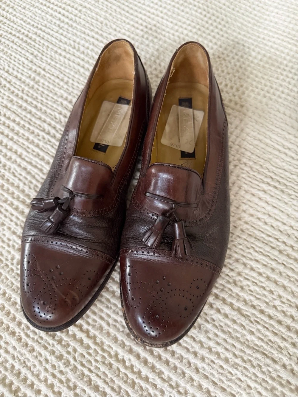 Mezlan Dark Brown Leather Tassel Loafers